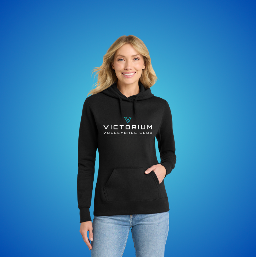 White on Black  - Ladies Hoodie