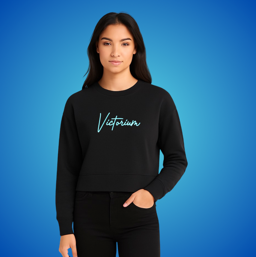 Script - Bubble Embroidery Ladies Crew Neck